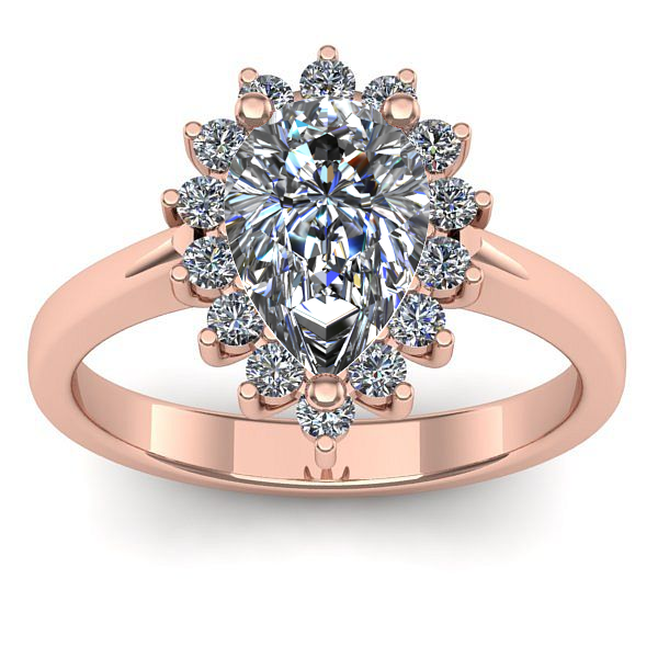 Inel cu diamant de laborator lacrima