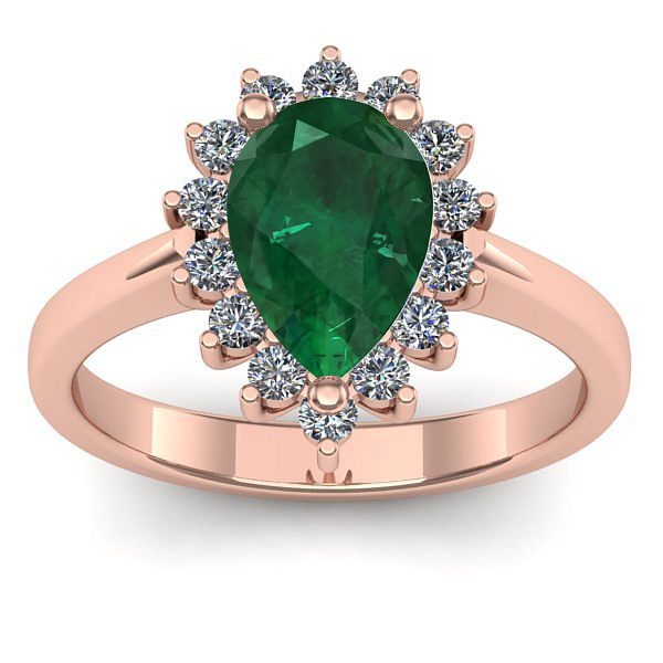 Inel cu smarald lacrima