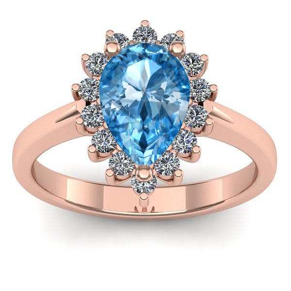 Inel logodna cu topaz blue lacrima