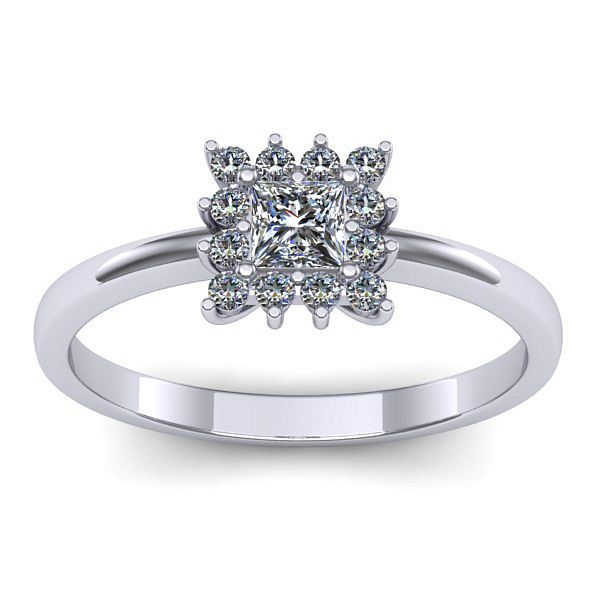 Inel logodna cu diamant patrat