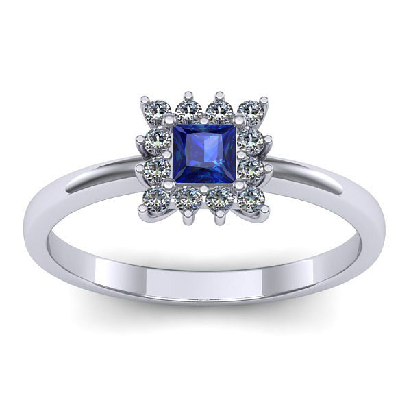 Inel cu safir patrat