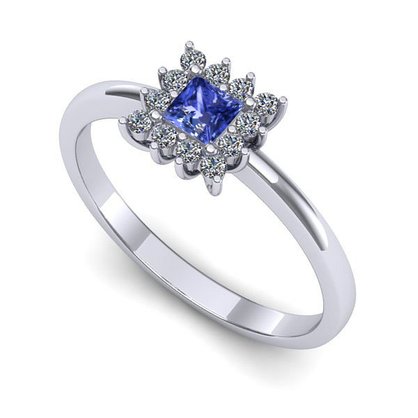 Inel din aur alb cu tanzanit