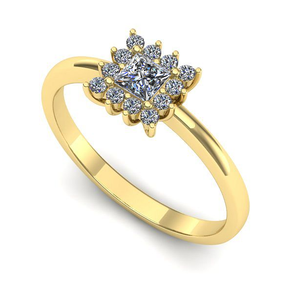 Inel de logodna din aur galben cu diamant