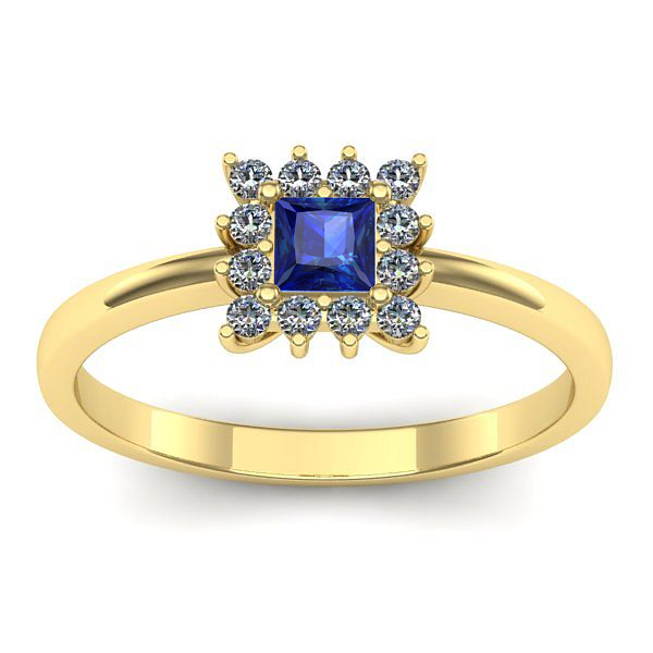 Inel logodna cu safir patrat