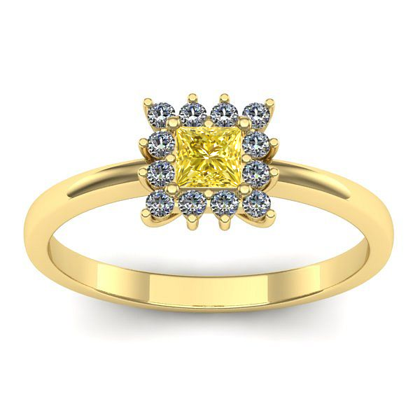 Inel de logodna cu safir galben patrat