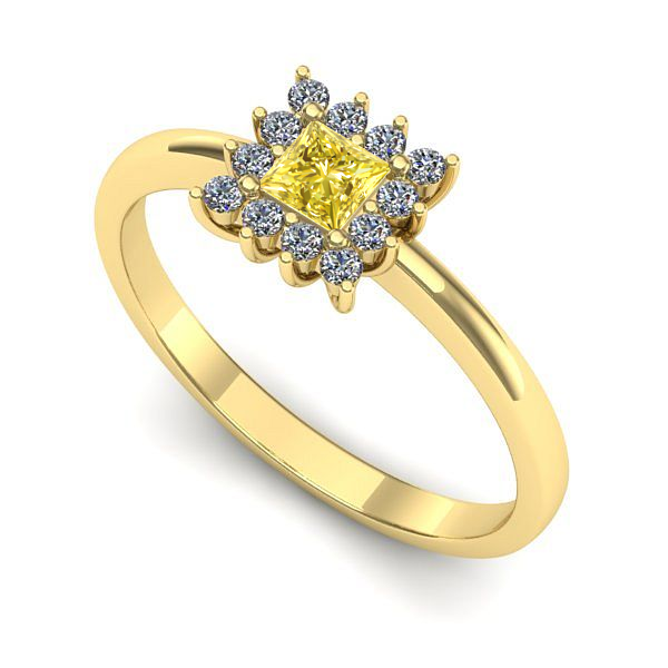 Inel de logodna din aur galben cu safir galben