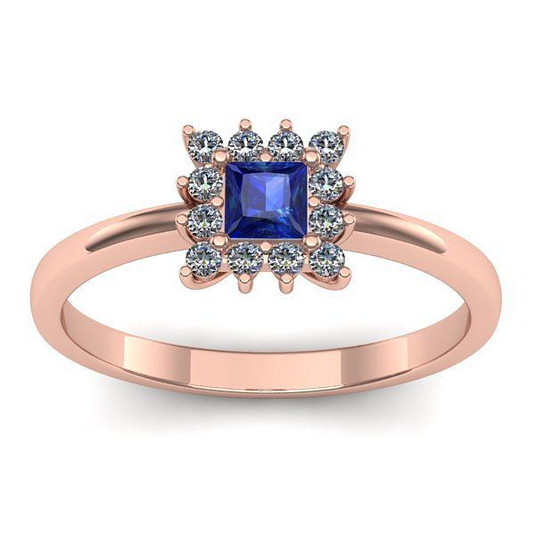 Inel cu safir patrat