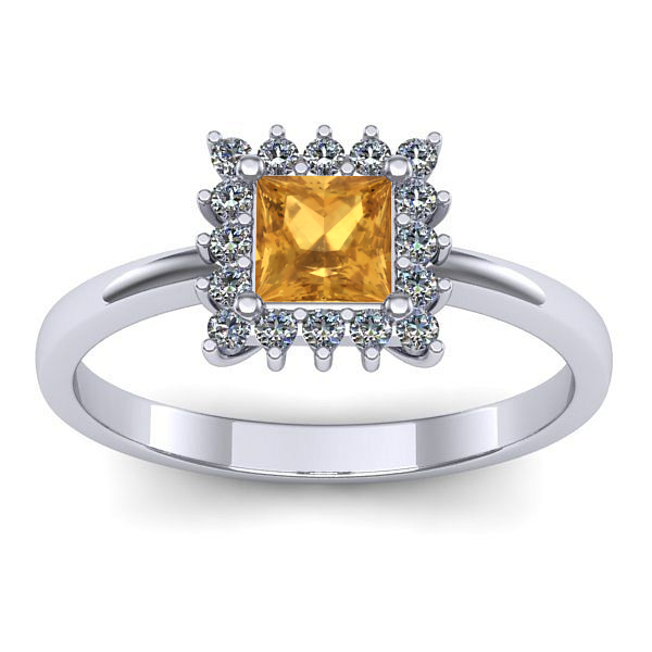 Inel de logodna cu citrin patrat