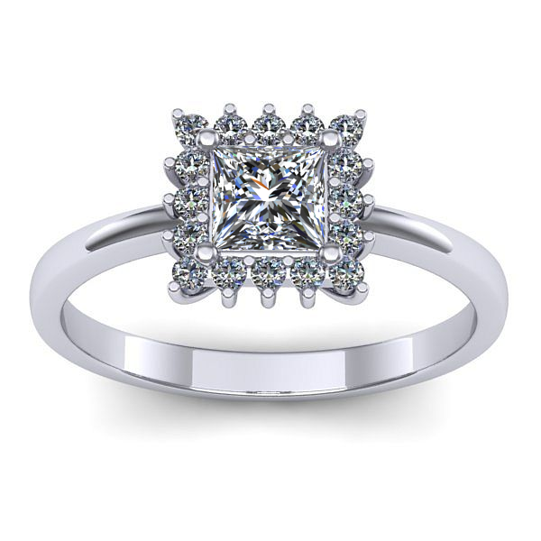 Inel logodna cu diamant patrat