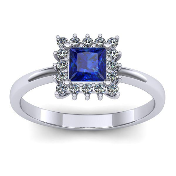 Inel de logodna cu safir patrat