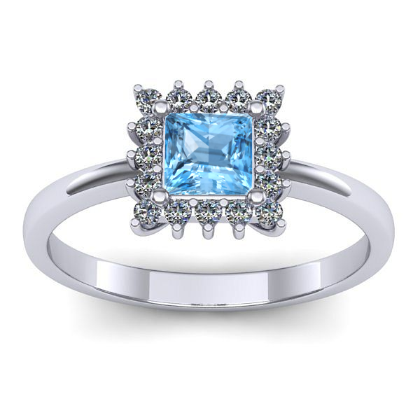 Inel cu topaz blue patrat