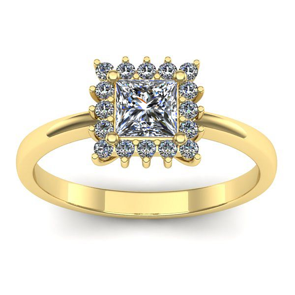 Inel cu diamant patrat