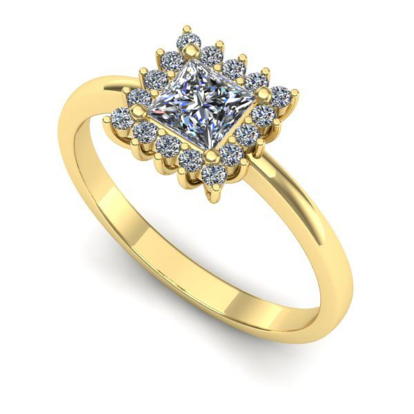 Inel de logodna din aur galben cu diamant