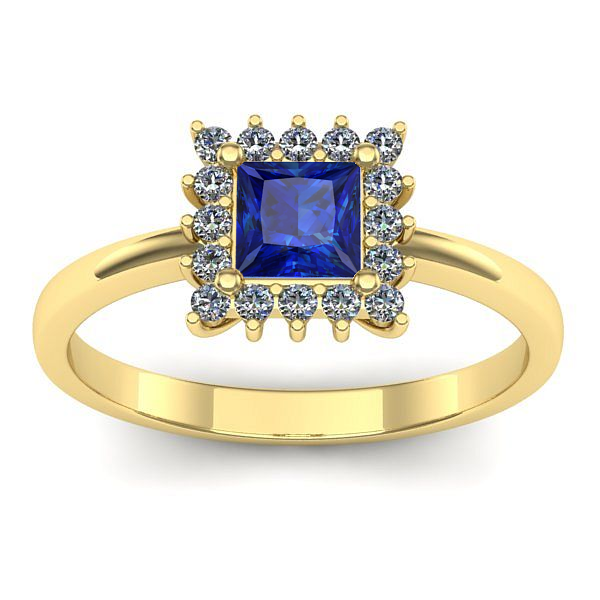 Inel de logodna cu safir patrat