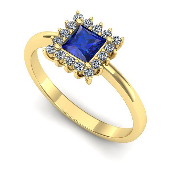 Inel din aur galben cu safir