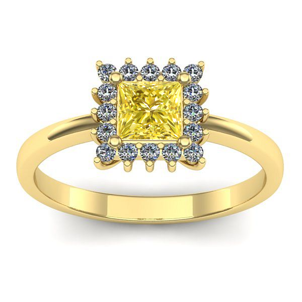 Inel de logodna cu safir galben patrat