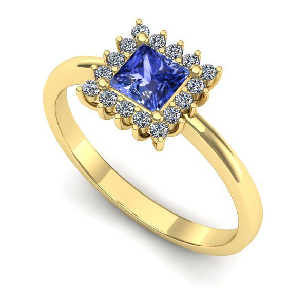 Inel din aur galben cu tanzanit