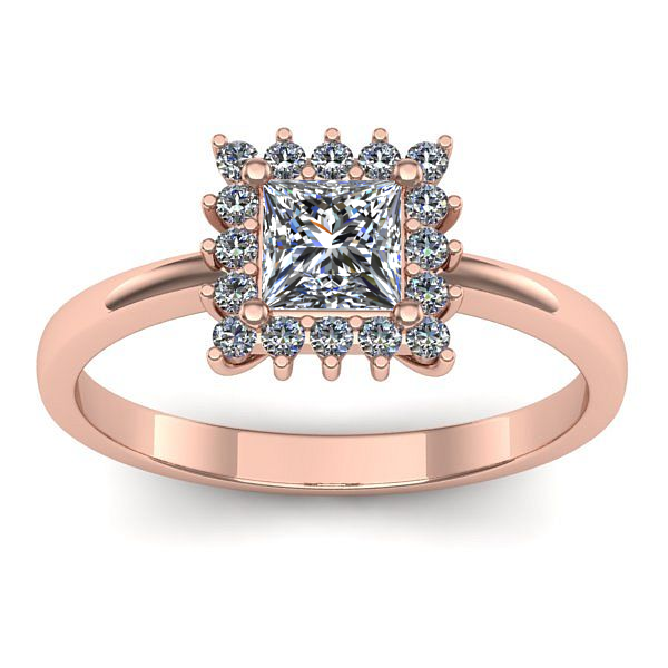 Inel logodna cu diamant patrat