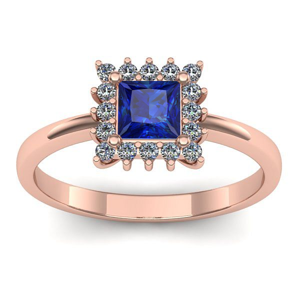 Inel logodna cu safir patrat