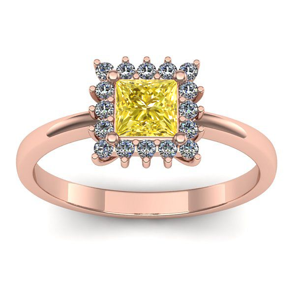 Inel logodna cu safir galben patrat