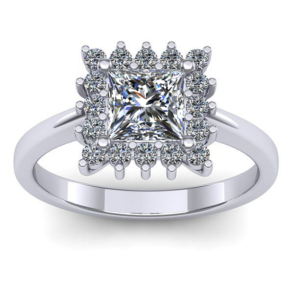 Inel logodna cu diamant de laborator patrat