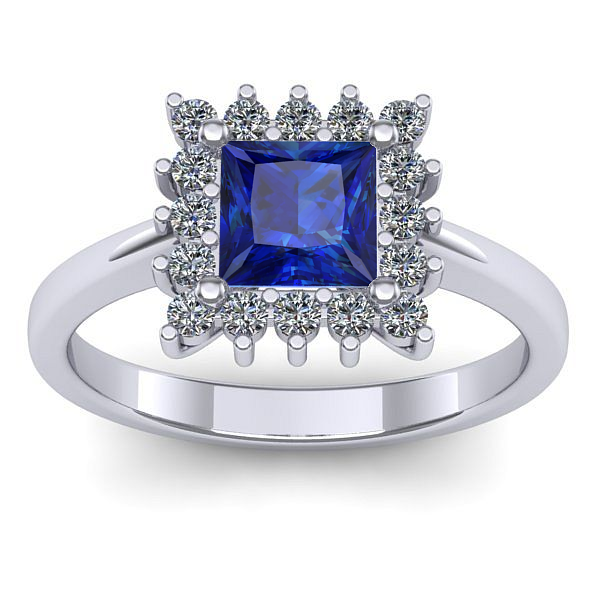 Inel logodna cu safir patrat