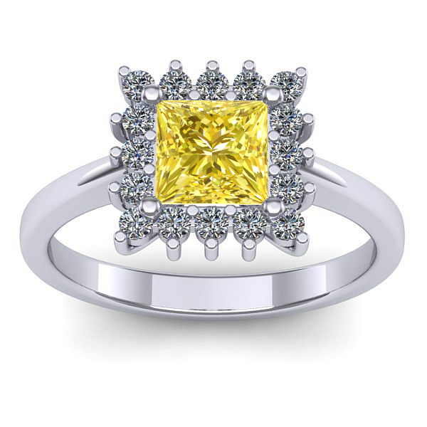 Inel de logodna cu safir galben patrat