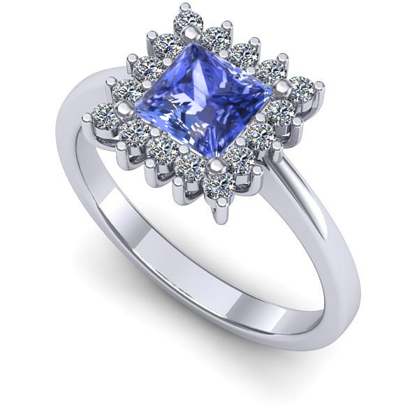 Inel din aur alb cu tanzanit