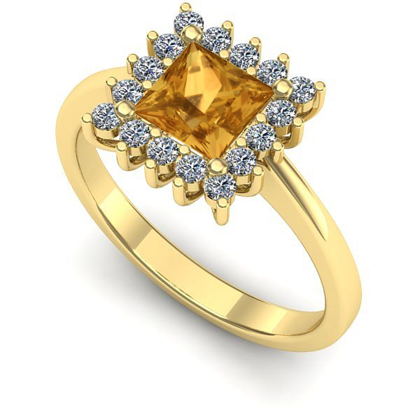 Inel de logodna din aur galben cu citrin