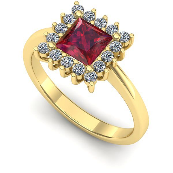 Inel de logodna din aur galben cu rubin