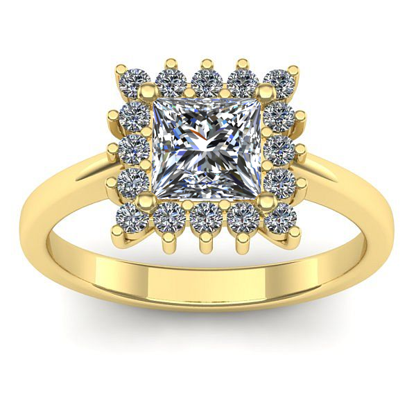 Inel logodna cu diamant de laborator patrat