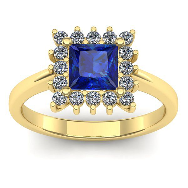 Inel cu safir patrat