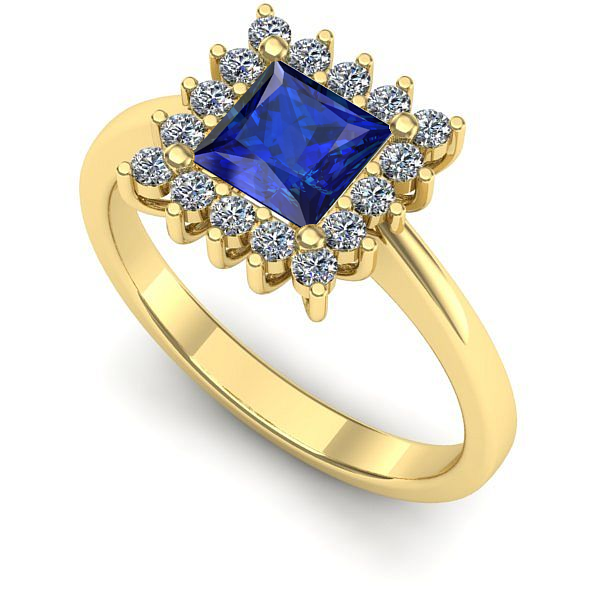 Inel din aur galben cu safir