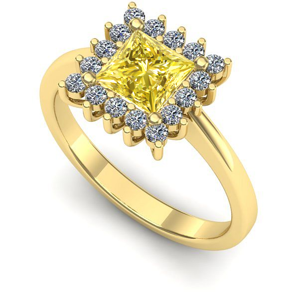 Inel de logodna din aur galben cu safir galben