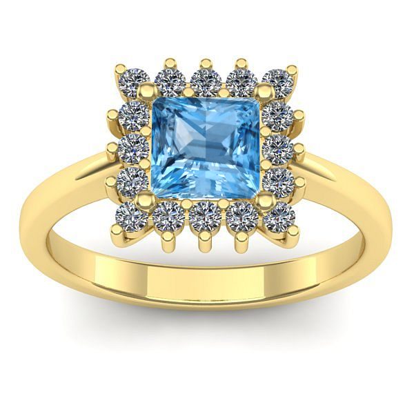 Inel de logodna cu topaz blue patrat