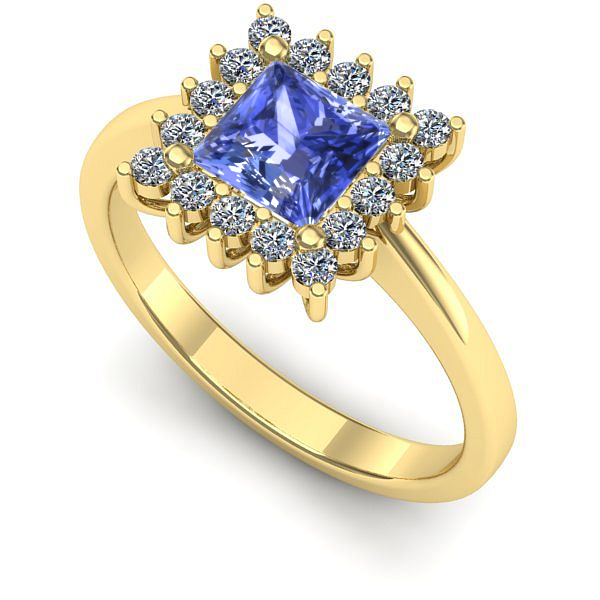 Inel din aur galben cu tanzanit