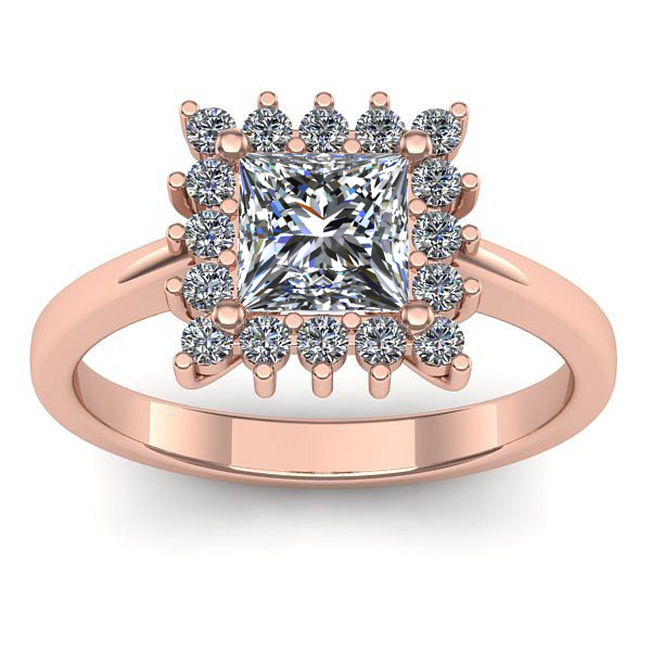 Inel logodna cu safir alb patrat