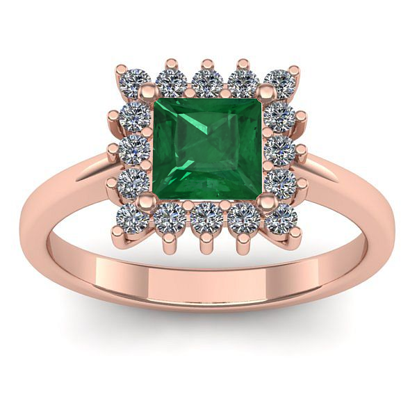 Inel logodna cu smarald patrat