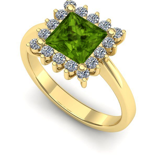 Inel din aur galben cu peridot