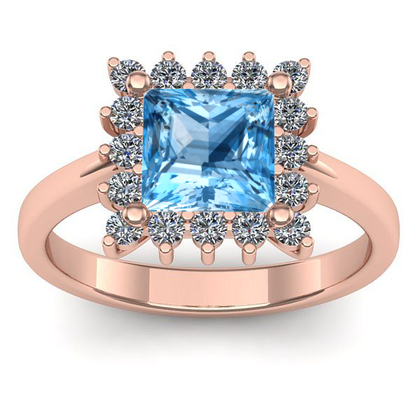 Inel logodna cu topaz blue patrat