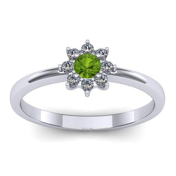 Inel cu peridot rotund