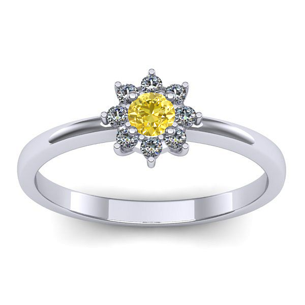 Inel logodna cu safir galben rotund