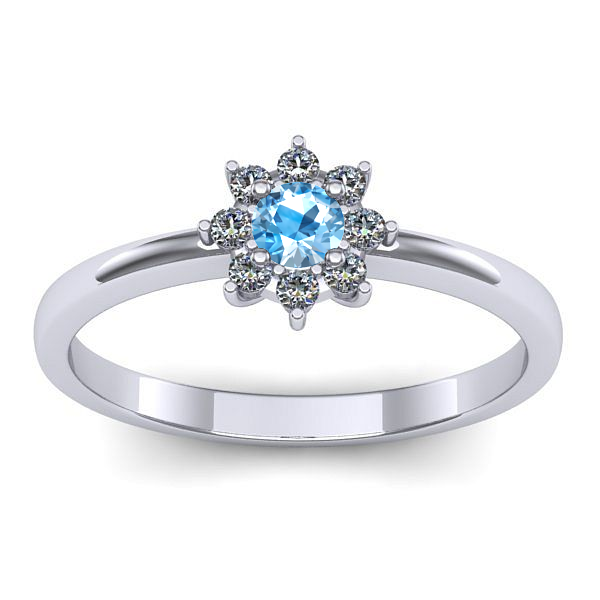 Inel de logodna cu topaz blue rotund