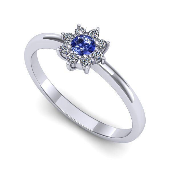 Inel de logodna din aur alb cu tanzanit