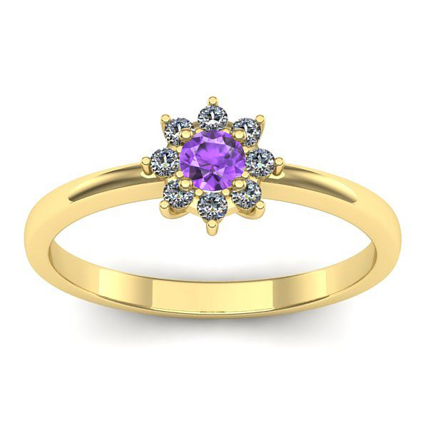 Inel cu ametist rotund