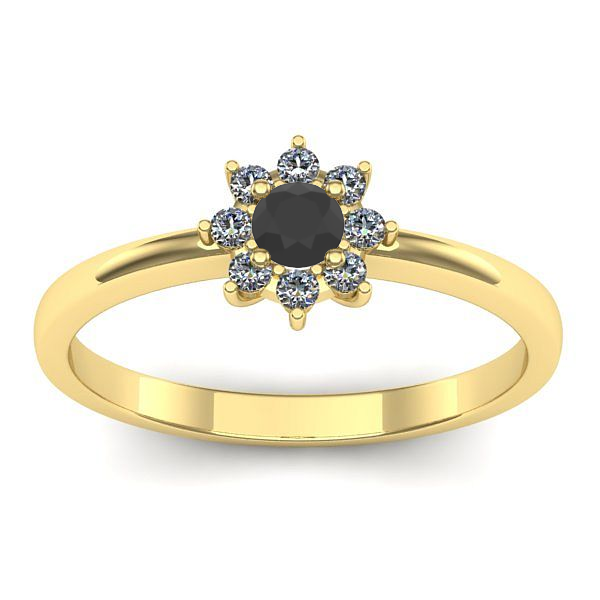 Inel logodna cu diamant negru rotund