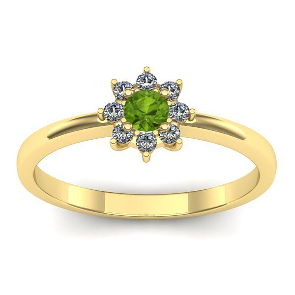 Inel de logodna cu peridot rotund