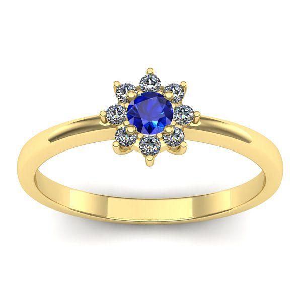 Inel logodna cu safir rotund