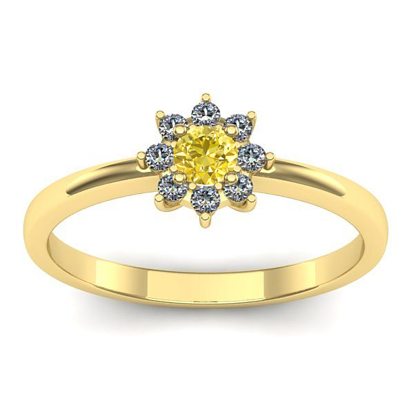 Inel logodna cu safir galben rotund