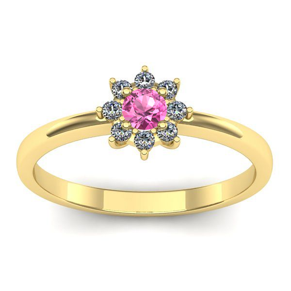 Inel de logodna cu safir roz rotund